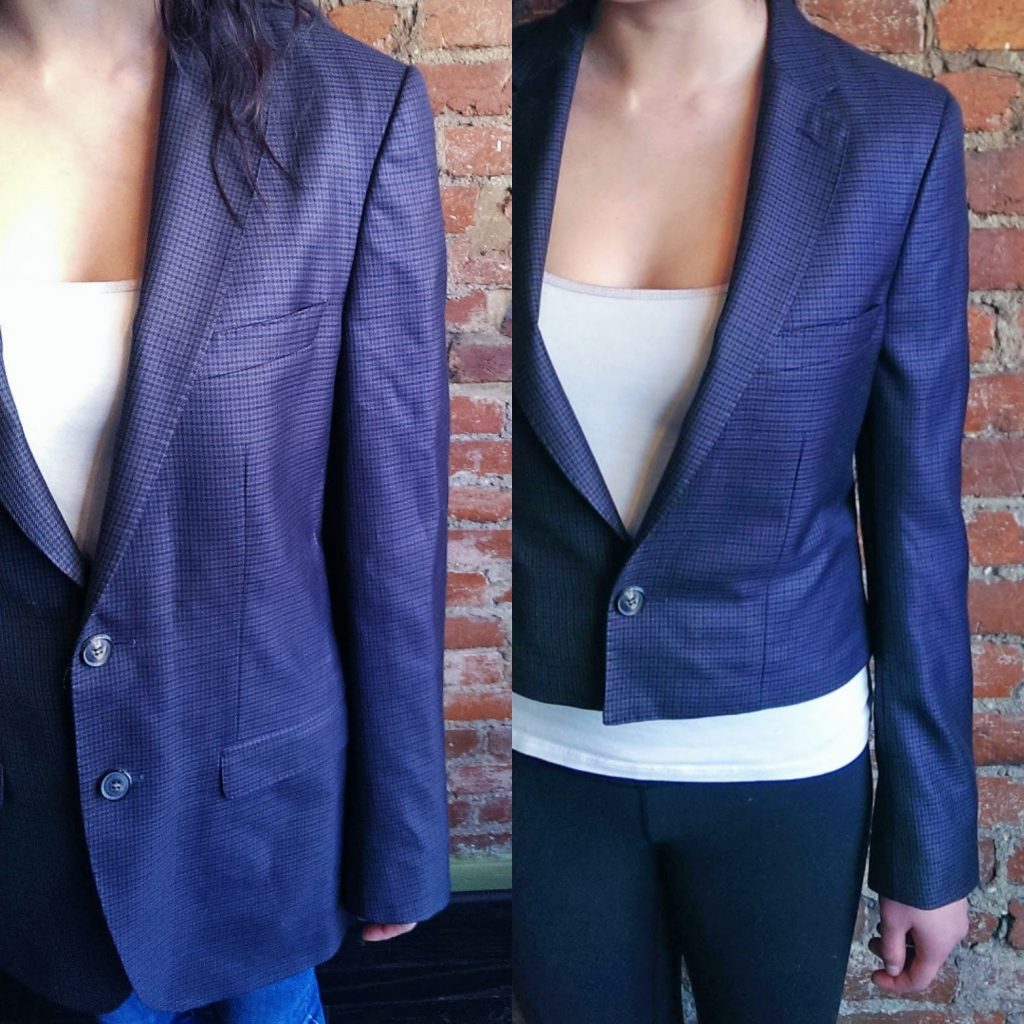 Blazer before and after close-up